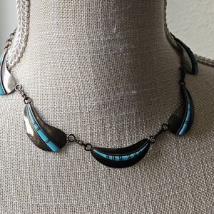 Vintage Sterling Zuni Turquoise Necklace